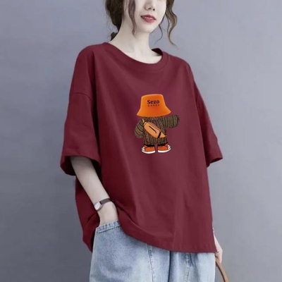 2025新款大码胖mm纯棉短袖T恤女百搭减龄显瘦半袖上衣打底衫夏季