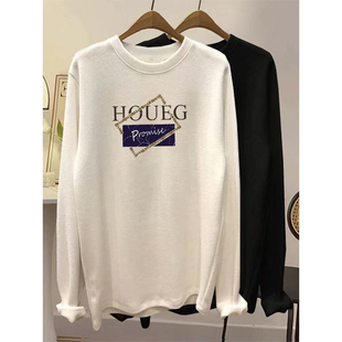 女秋冬新款 长袖 洋气宽松设计感胖mm德绒保暖外套 圆领打底衫 中长款