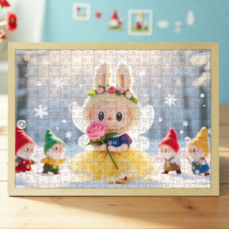 拉布布系列木质拼图玩具礼物送框