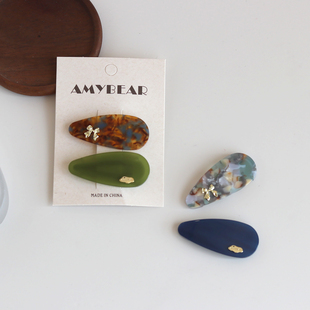 醋酸复古撞色耳边小夹子碎发夹两边刘海少女气质发卡前额夹边夹子