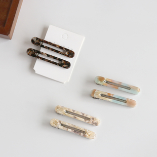 侧边刘海夹醋酸合金椭圆鸭嘴夹甜美简约边夹碎发夹百搭发饰头饰品