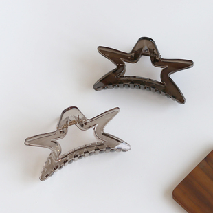 五角星设计感亚克力抓夹大号后脑勺盘发夹懒人盘发鲨鱼夹发饰头饰