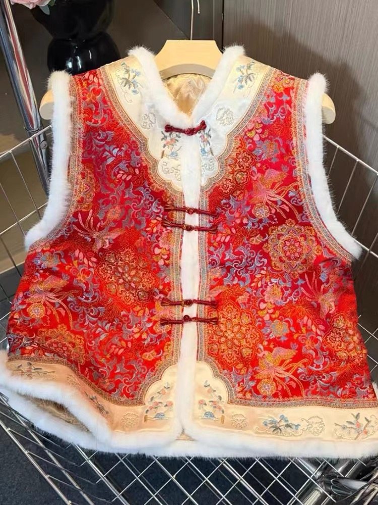 大码红色马夹新中式国风马甲女春加棉保暖无袖坎肩背心外套上衣,女装/女士精品,中老年女装,淘宝优惠券,粉丝福利购,淘宝优惠卷