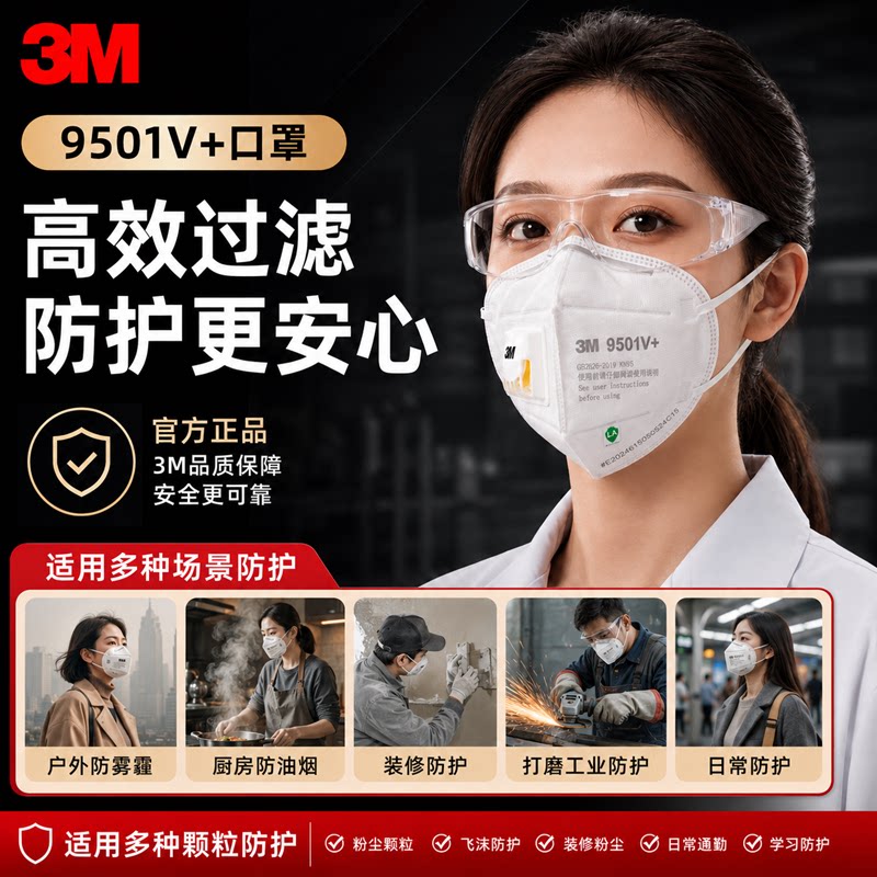 3M防粉尘颗粒物三层无纺布图片