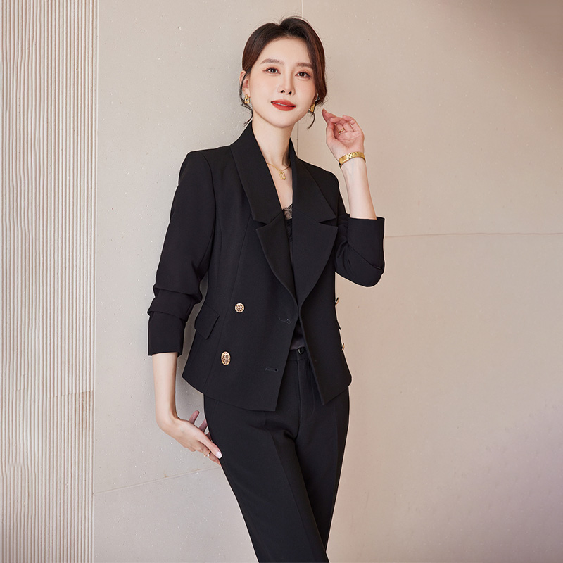 诗璐雅短款小个子西装套装女春秋