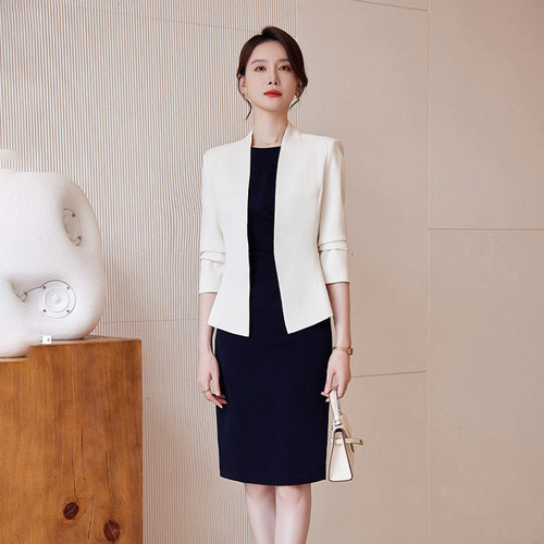 诗璐雅显瘦西装连衣裙两件套春秋