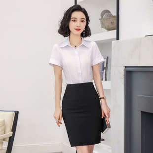 时尚 夏韩版 V领上衣正装 衬衫 衬衣套裙 诗璐雅职业装 短袖 工作服套装