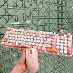 充电无线卡通哆啦A梦键盘鼠标蓝牙双模笔记本电脑DIY公仔键鼠套装