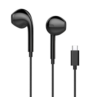 肯索亚有线监听耳机无线领夹麦克风半入耳type c接口50cm长度立体