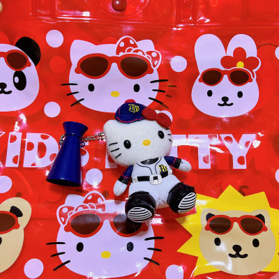 日本三丽鸥棒球服hello kitty迷你挂件凯蒂猫中古玩偶公仔