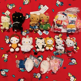 超稀有kitty挂件黑皮夏威夷小恶魔啦啦队针织动物变装异色vivitix