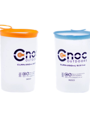 Cnoc Curn可折叠露营登山徒步轻量化可折叠便携冷水杯一对橙蓝色