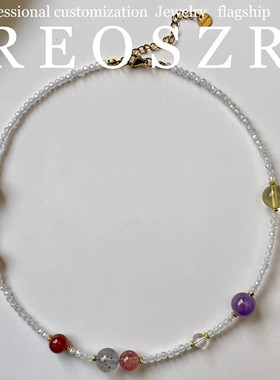 洛恣天然石水晶钛钢不掉色女项链