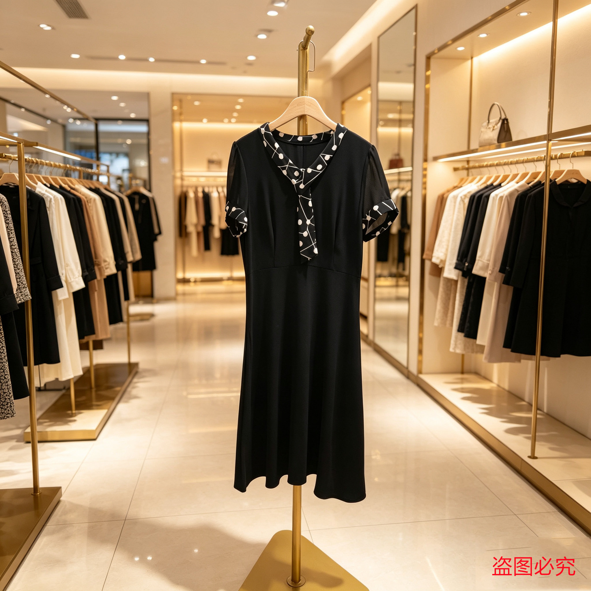 小黑裙收腰显瘦通勤百搭连衣裙