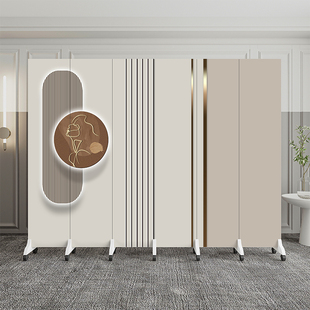 定制直播间背景屏风折叠移动办公室隔断客厅墙面装 饰折屏简约现代