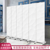 白色屏风隔断办公室简约现代客厅可折叠移动挡板房间卧室遮挡帘布