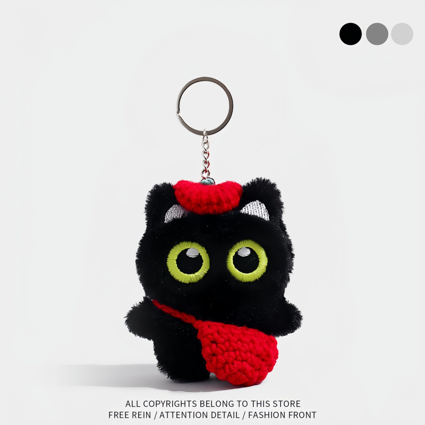 可爱小黑猫超萌毛绒包挂件罗小黑图片