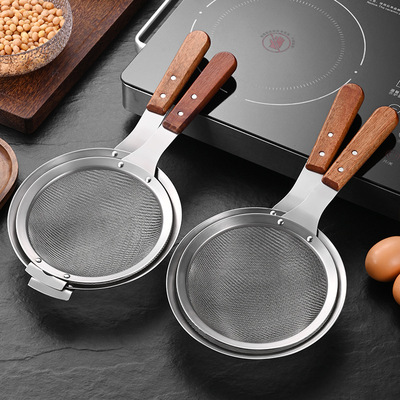 木柄304不锈钢网漏勺油格豆浆果汁过滤筛家用厨房捞面粉油炸笊篱