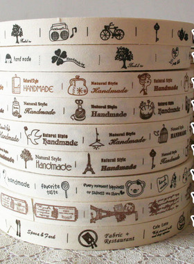 ZAKA 韩国同步 纯棉手工印唛 布标 YM022-YM030 宽2CM 1米起售