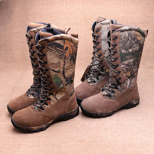 防水徒步登山机车鞋高筒防蛇咬军迷狩猎靴减震男反毛皮飞行沙漠靴