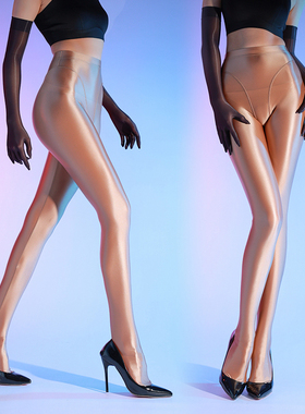 诉吻高叉油亮光泽舍宾袜男女jj套打底裤80d舞蹈瑜性感开档美腿袜
