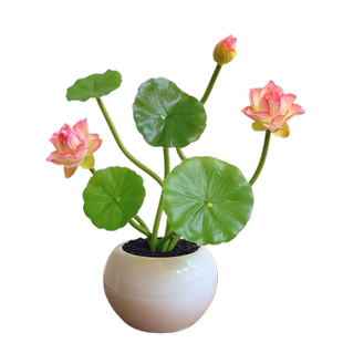 荷花仿真花假花摆设供佛莲花供花佛前花佛堂佛台装饰家居摆件盆栽