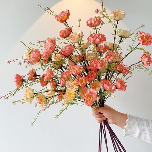 轻奢高端杜鹃花仿真花假花摆设客厅餐桌干花花束装饰插花花艺摆件