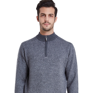 【牦牛绒加厚】凤凰冬季加厚羊毛牛绒衫半高拉链领轻奢大码毛衣