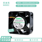 W40S12BS1A5 4028 NIDEC DC12V 0.37A 机箱 服务器散热风扇4CM