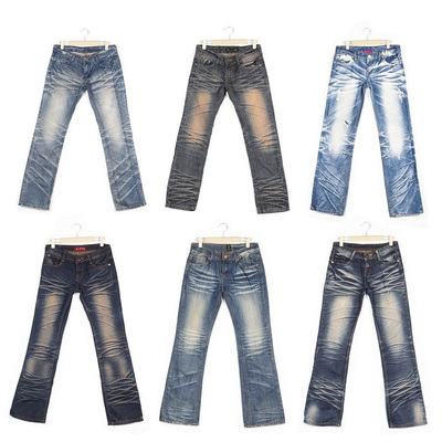 古着Y2K辣妹低腰牛仔微喇裤