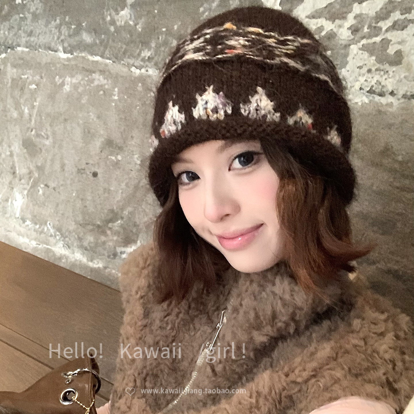 复古费尔岛咖色提花针织帽韩系可爱堆堆帽秋冬保暖百搭显脸小冷帽,服饰配件/皮带/帽子/围巾,帽子,淘宝优惠券,粉丝福利购,淘宝优惠卷