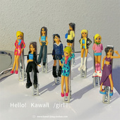 甜酷芭比娃娃发夹女千禧辣妹发饰一字夹y2k朋克鸭嘴夹刘海碎发夹