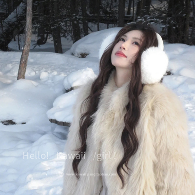 白色耳包大号毛绒耳捂子保暖防冻冬季耳罩女防寒骑行加厚耳套耳暖