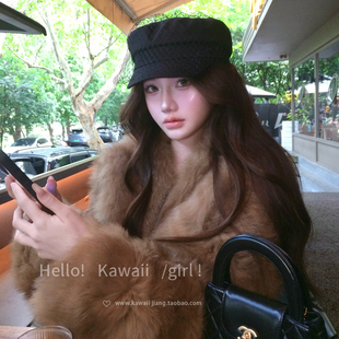 法式复古网纱报童贝雷帽子秋冬款神秘面纱显脸小网红英伦风鸭舌帽