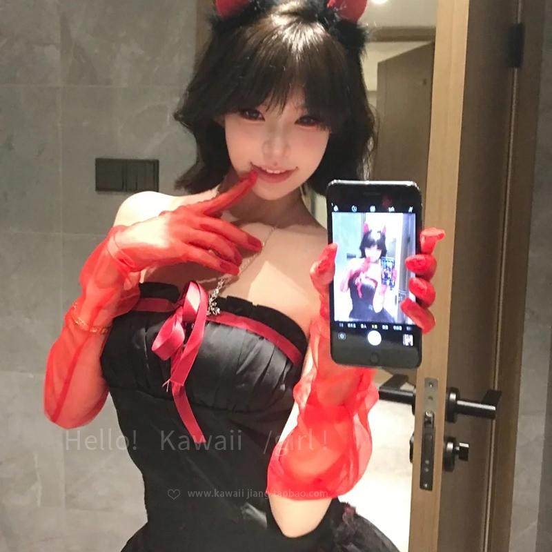 性感辣妹红色超薄网纱手套万圣节纯欲氛围感配饰个性甜酷长款袖套,服饰配件/皮带/帽子/围巾,手套,淘宝优惠券,粉丝福利购,淘宝优惠卷