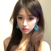 复古夸张蓝色镶钻花朵耳钉欧美小众轻奢高级气质耳坠矜贵优雅耳饰