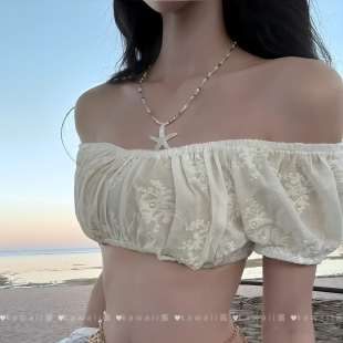 夏日海边小清新海星串珠项链甜美多巴胺锁骨链可爱百搭星星颈链女