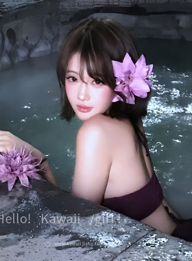 超仙纯欲风紫色海葵花发夹女清冷感仿真百合花侧边夹旗袍头花头饰