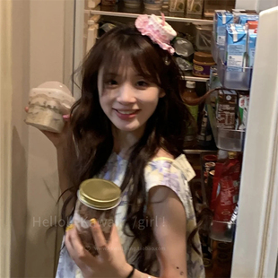 生日小蛋糕甜系发饰粉色格纹帽子发夹网红派对头饰可爱拍照道具女