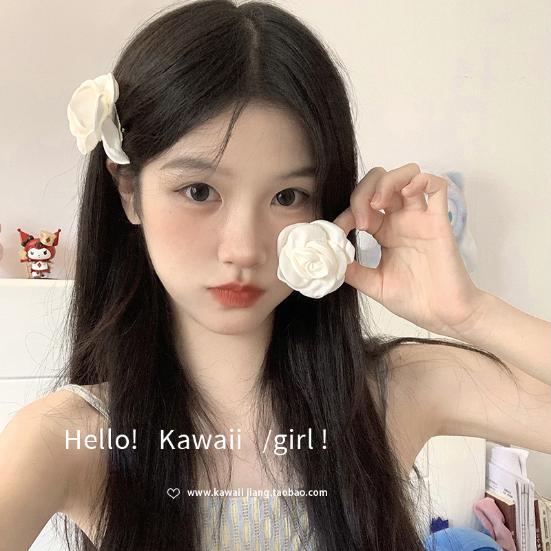 山茶花发绳少女碎发夹侧边刘海夹