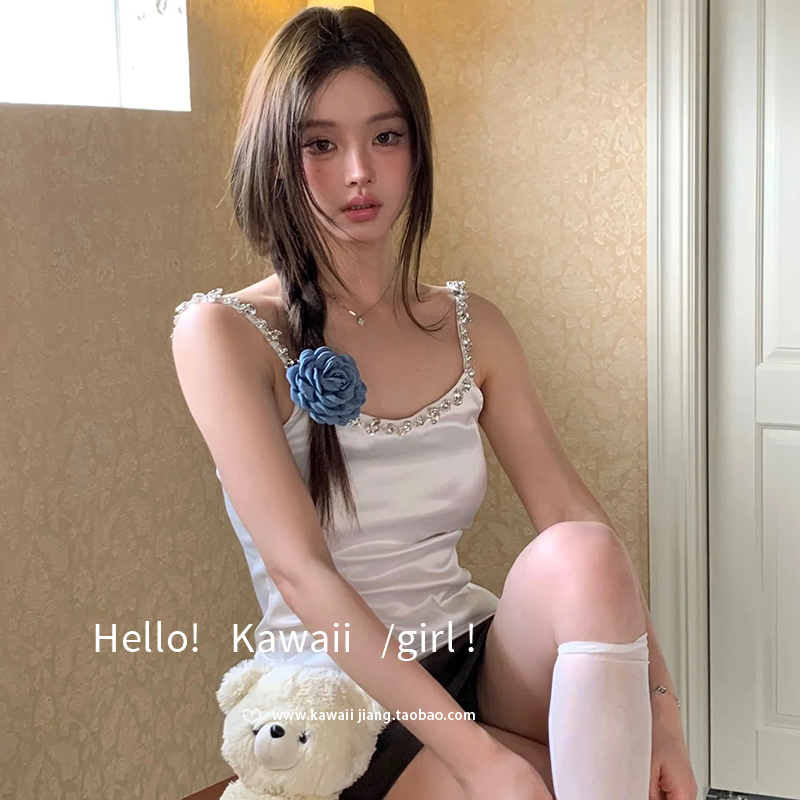 kawaii酱蓝色玫瑰花朵发夹抓夹