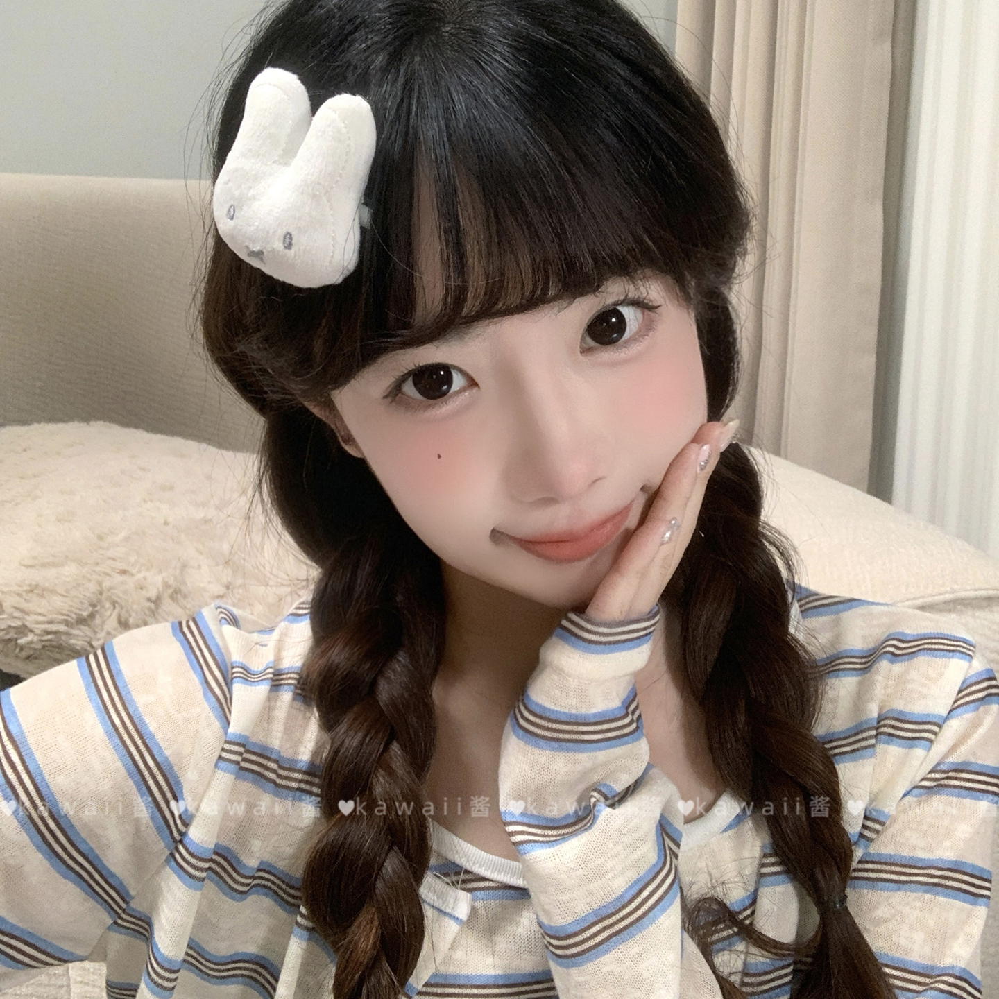 可爱毛绒miffy米菲兔发夹
