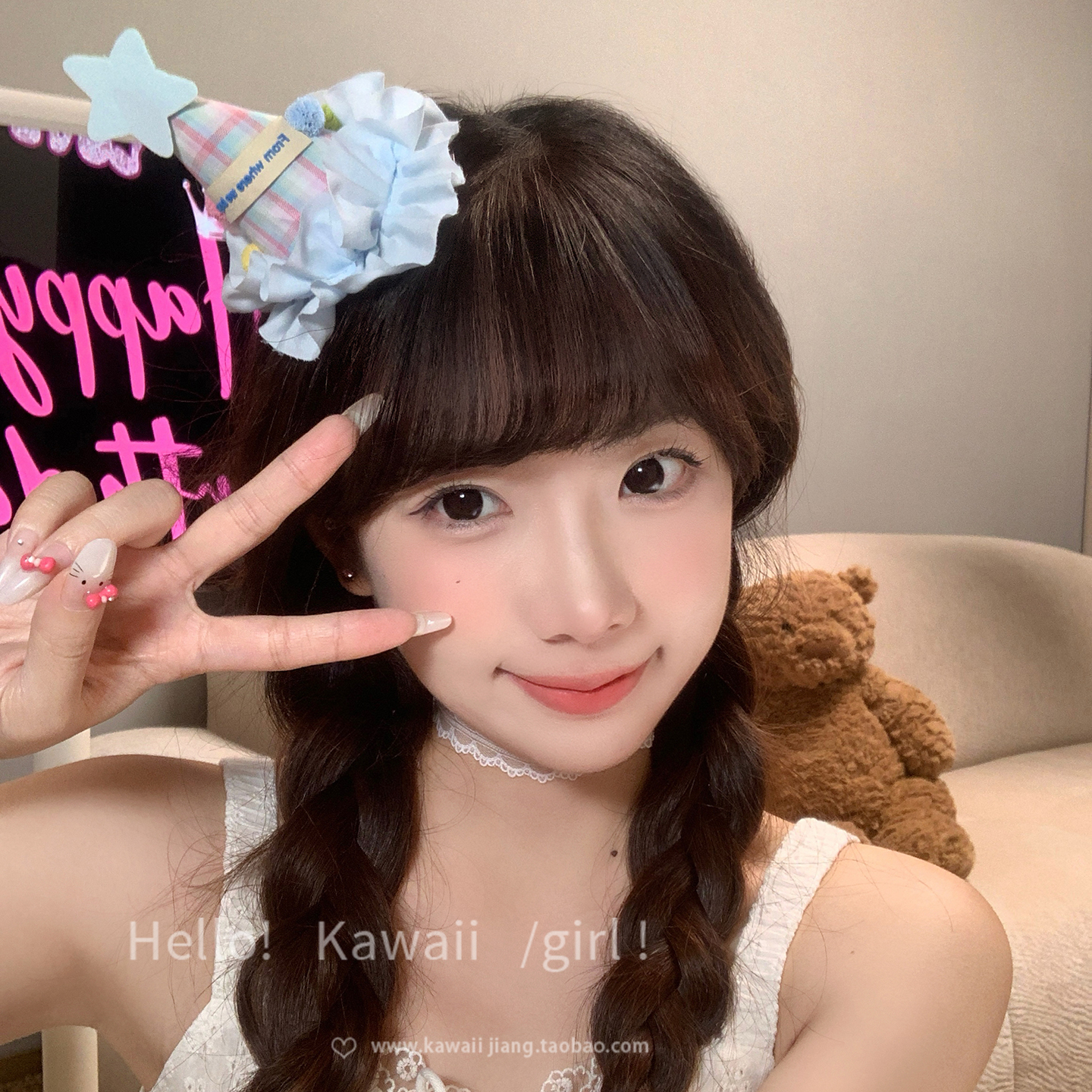 甜美公主星星生日帽发夹