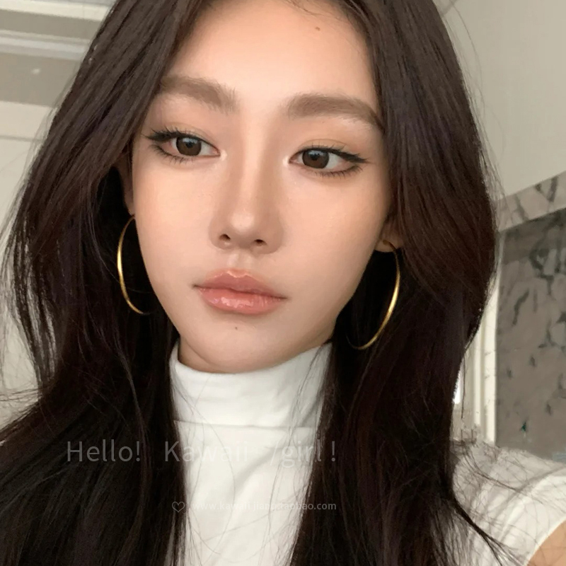 夸张辣妹金色超大耳圈