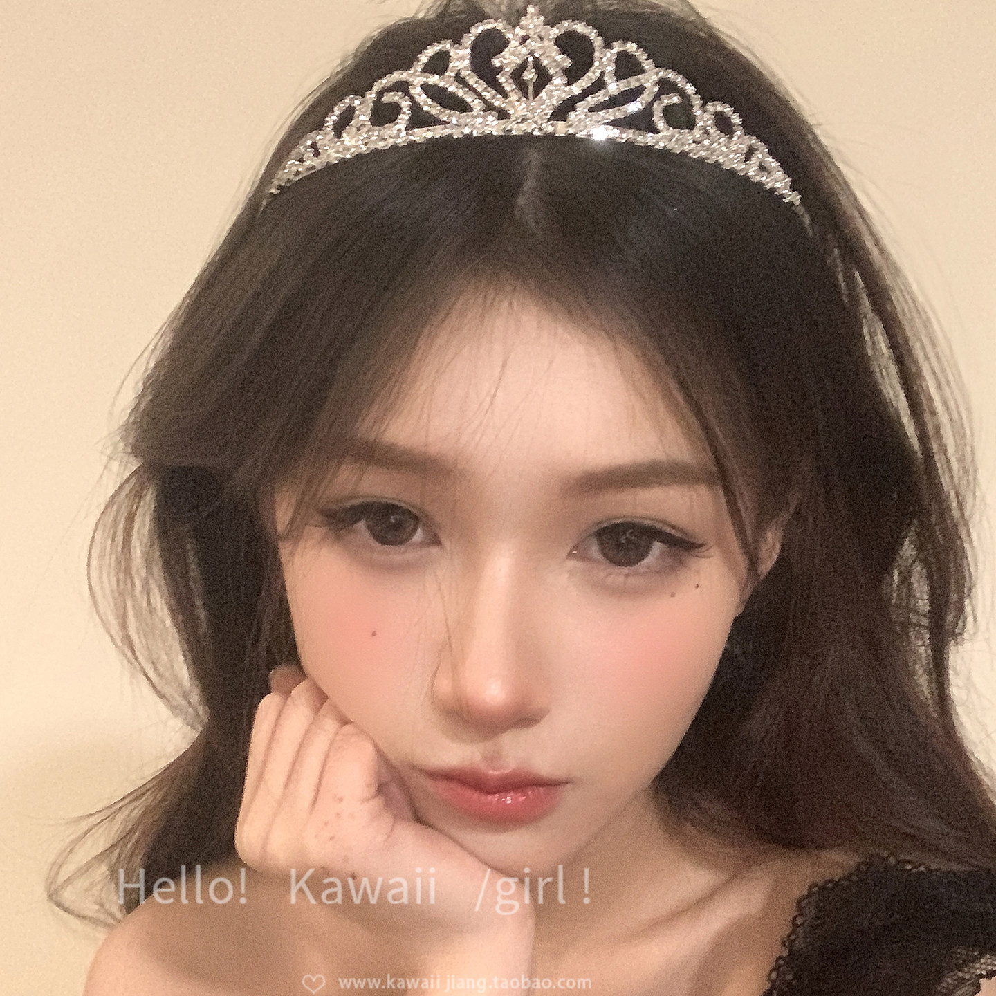 少女生日皇冠发箍头饰公主王冠道具发卡水钻头箍女神插梳发饰成人