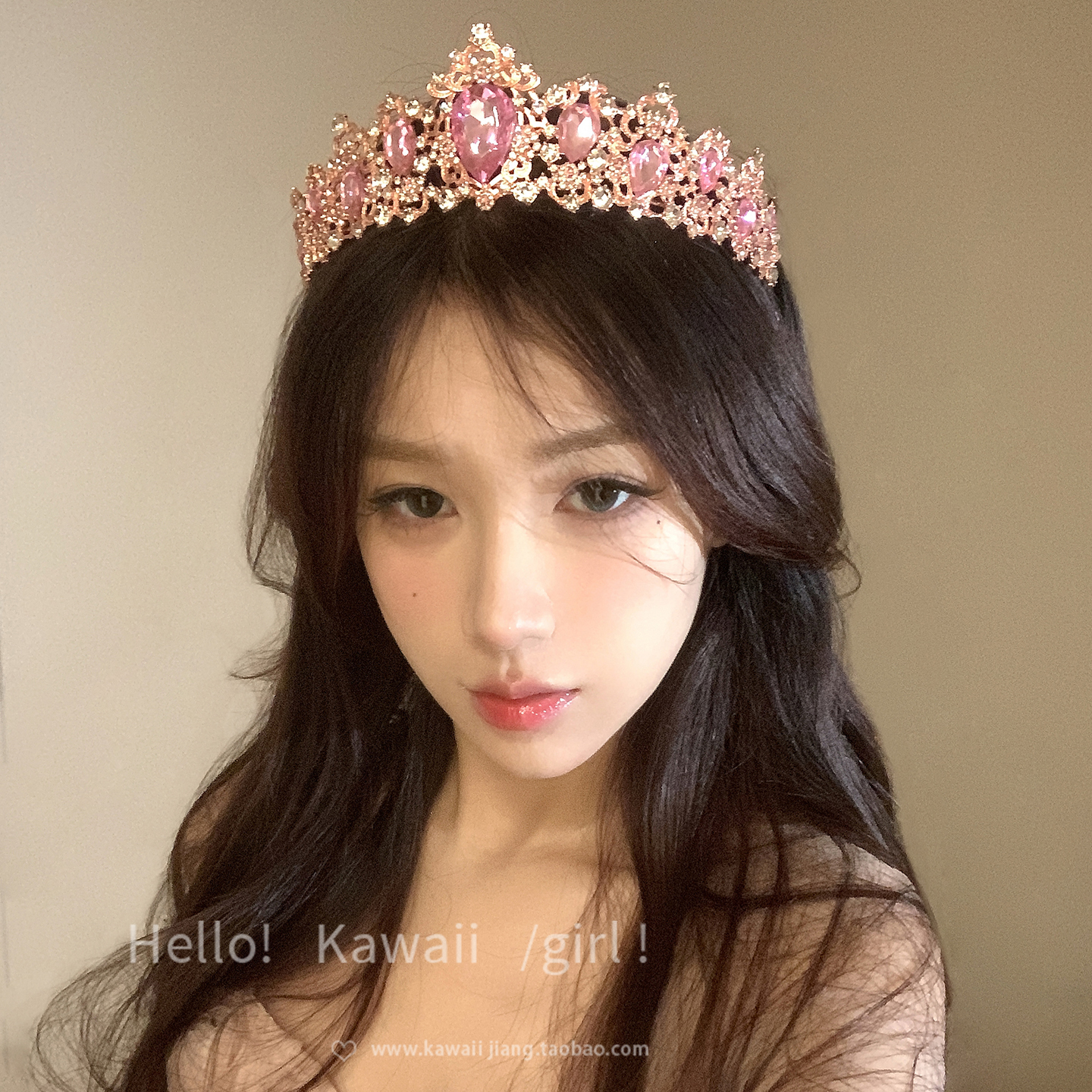 巴克洛宫廷风粉色皇冠发箍公主十八岁生日成人礼拍照头饰礼服配饰