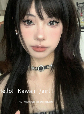 y2k黑色项链女轻奢choker项圈甜酷辣妹复古锁骨链颈链毛衣链配饰