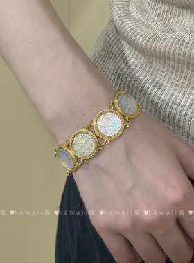 vintage中古人鱼姬浮雕手链