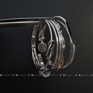 Vintage古着哥特风多层手链时尚 夸张手饰 潮流ins风高级感手环个性