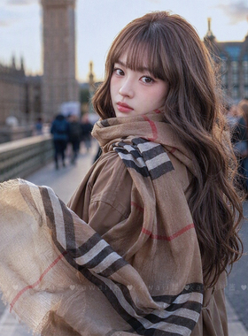 英伦百搭2026秋冬新款围巾女大衣配饰格子丝巾薄款长款保暖大披肩